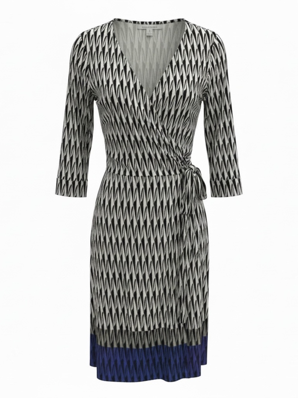 Diane Von Furstenberg Silk Jersey Wrap Dress New Julian Two Black & White Sz 14